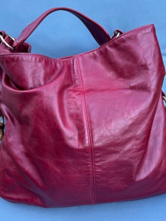 Auth Rebecca Minkoff Red Wine Leather Nikki Hobo Bag - Picture 4 of 10